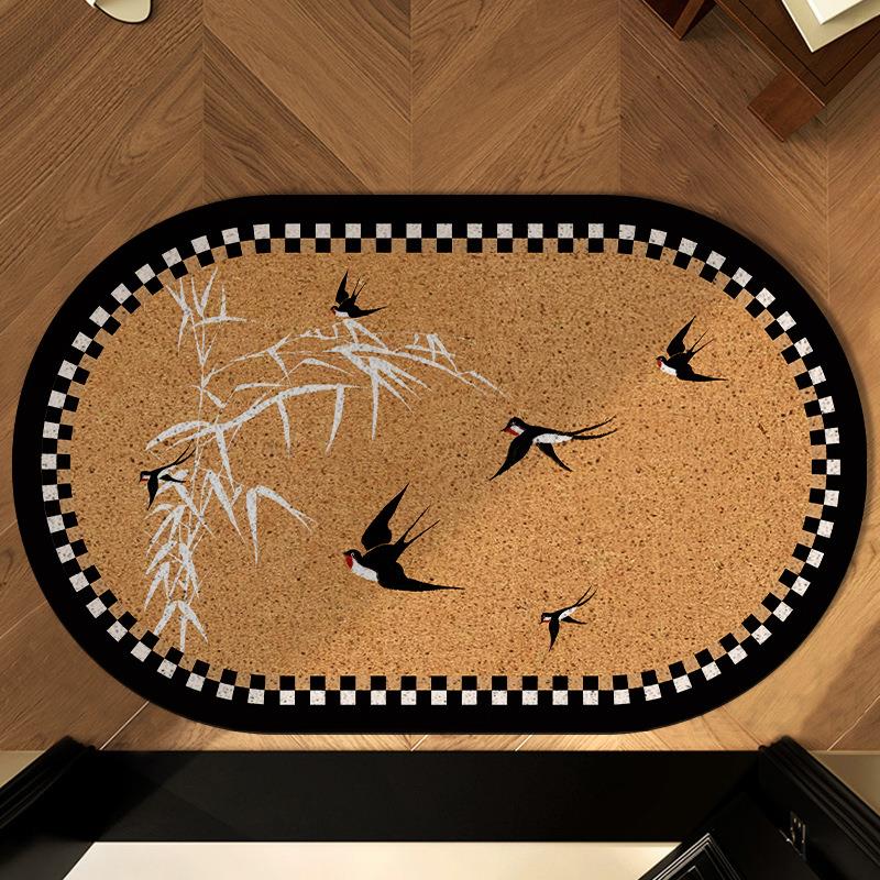 中古风地垫吸水卫生间防滑加厚速干地毯浴室门口耐脏脚垫多材质