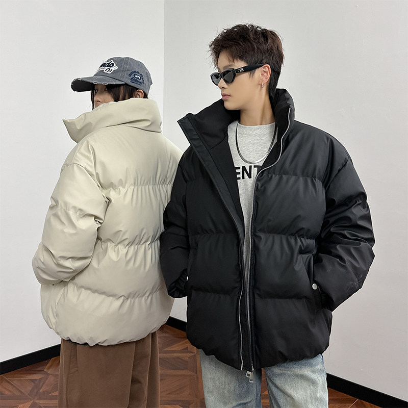 韩版宽松立领棉衣男生2025冬季新款加厚保暖棉服青少年男潮流外套