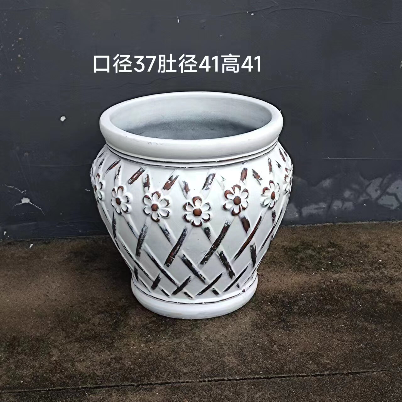 做旧梅花肚盆庭院陶罐景观土陶粗陶红陶花盆花瓶摆件陶瓷大码陶盆