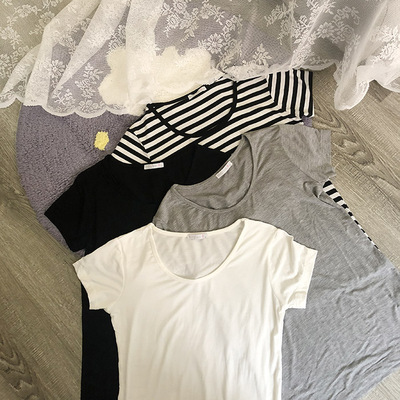 te回馈基础款大圆领莫代尔