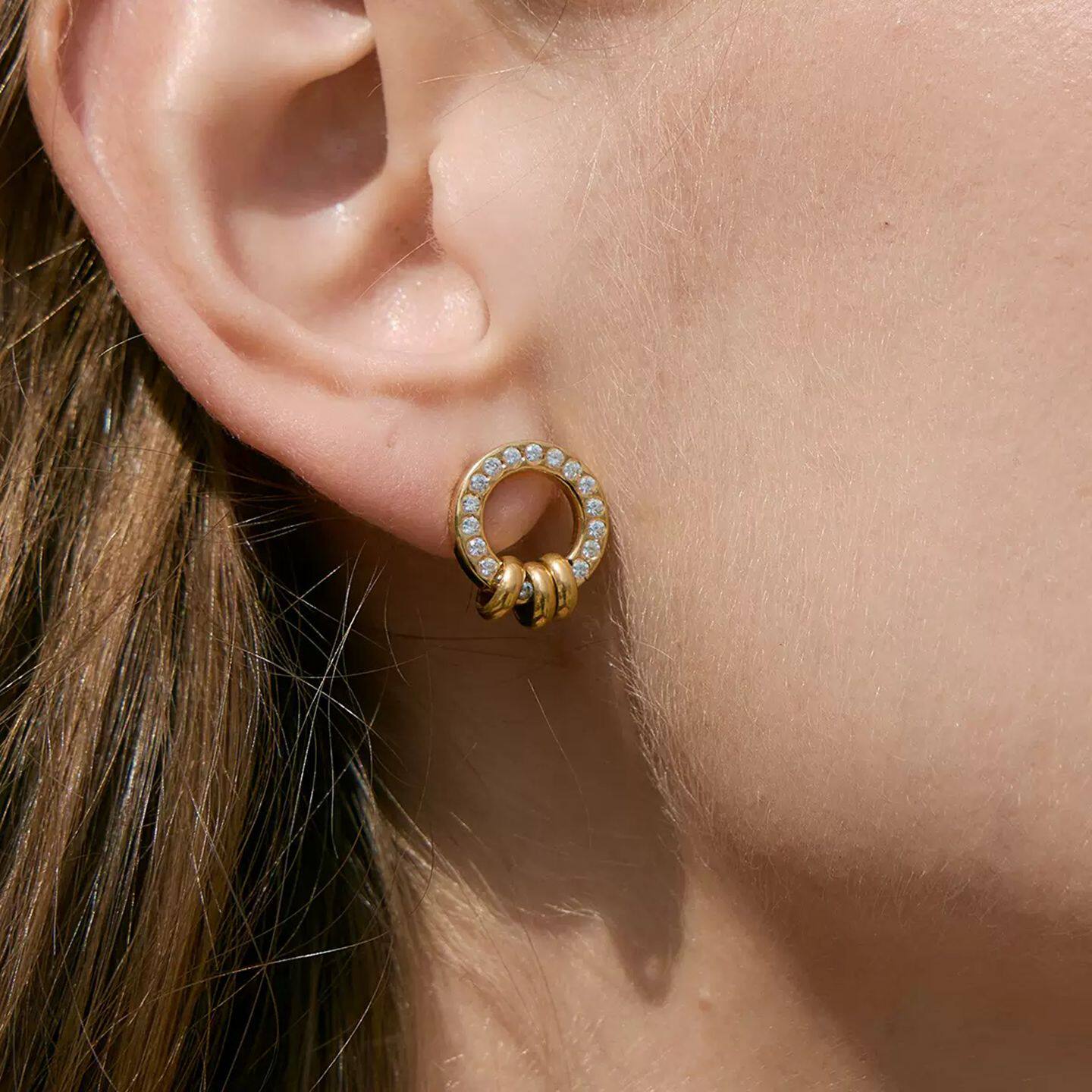 法式独特漂亮耳环第一眼就很喜欢医用钛钢镀金可碰水不掉色耳饰女