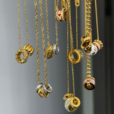 法式项链高级感轻奢小众百搭毛衣链医用钛钢镀金可碰水不掉色颈链