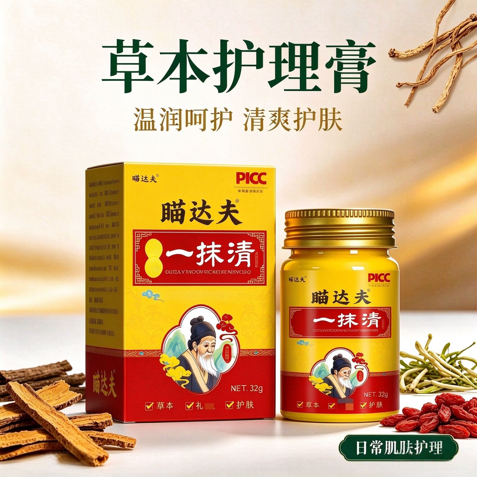 【抖音同款】瞄达夫一抹清皮肤护理膏抑止菌痒身体乳膏草本正品
