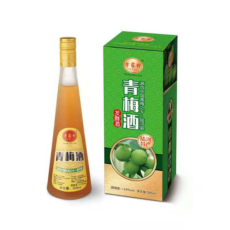 陆河特产方家村青梅酒梅子酒水果低度酒500克8瓶礼盒广东包邮
