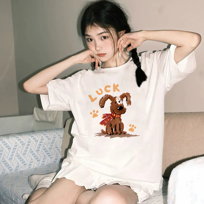 日系学院风卡通印花减龄白色短袖t恤女2026夏季新款宽松正肩上衣,女装/女士精品,T恤,淘宝优惠券,粉丝福利购,淘宝优惠卷