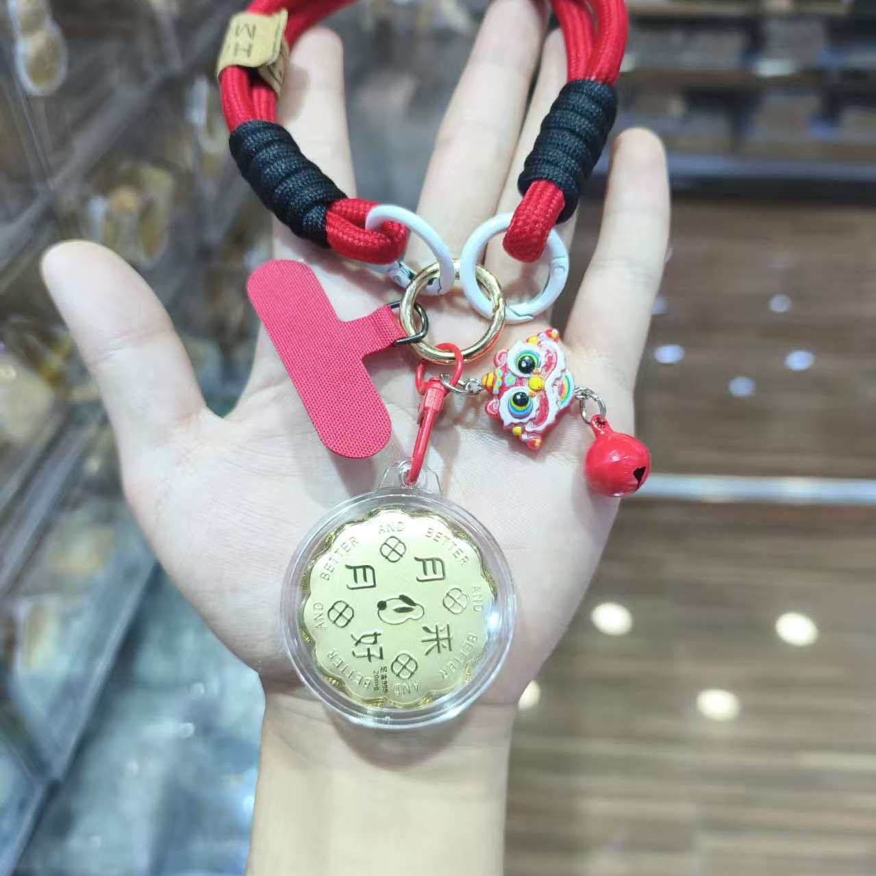 足金999月饼钥匙扣包包挂饰手机挂件汽车挂件中秋节送礼商务礼品