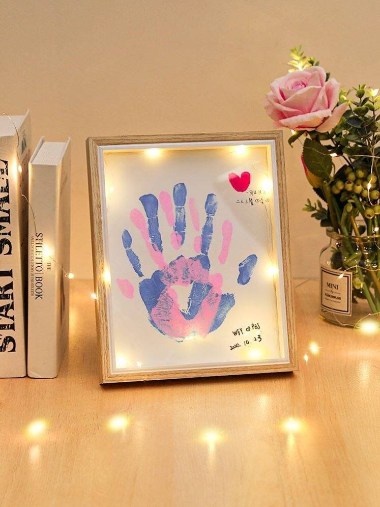 100天纪念日礼物意义恋爱一百天情侣一个月有仪式感的手印相框