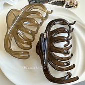 复古大号慵懒风气质法式 抓夹发量多个性 黑色盘发抓马尾发卡头饰女