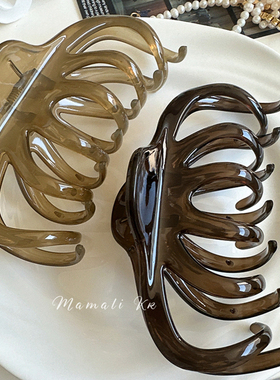 复古大号慵懒风气质法式抓夹发量多个性黑色盘发抓马尾发卡头饰女