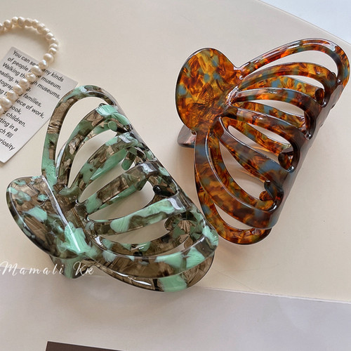 韩国进口发量多高级感醋酸镂空抓夹气质优雅盘发抓时尚个性鲨鱼夹 - 封面