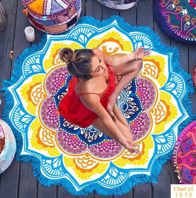 莲花形曼陀罗波西米亚挂毯圆形超细纤维沙滩巾流苏边户外地垫地毯|msdalam kategori rumah Fabrik, Tapestry/Tapestry - dari Buy2taobao.com untuk memberikan perkhidmatan ejen Taobao profesional membeli