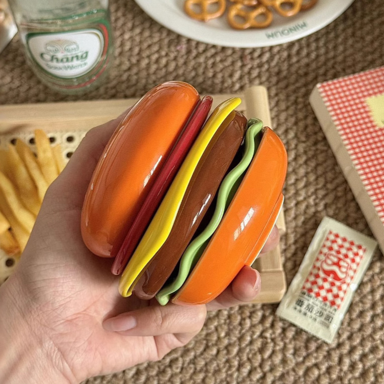 卡通汉堡可爱陶瓷味碟蘸料调味