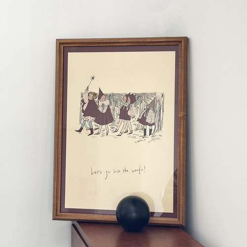 《让我们去森林》复古美式实木儿童少女房床头圣诞的气息装饰画