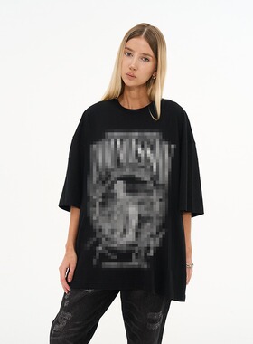 【张极 王鹤棣同款】harshandcruel 美式复古街头印花短袖T恤