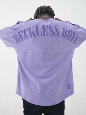 多色复古印花宽松长袖t恤裁片