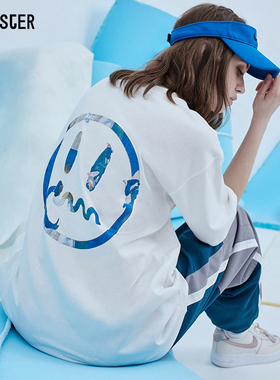 BEASTER小恶魔鬼脸嘻哈街舞T恤男女情侣油画印花宽松纯棉短袖潮牌