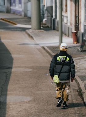 药柒1997邮政局冬季潮牌百搭白鸭绒羽绒服男加厚短款棉服外套