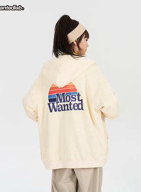 mostwantedlab彩虹连帽卫衣国潮流情侣宽松休闲外套MWTD