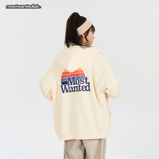 mostwantedlab彩虹连帽卫衣国潮流情侣宽松休闲外套MWTD