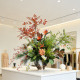 大堂大厅别墅摆放仿真花大型花艺女装 店岛台假花橱窗装 饰场景布置