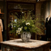 摆设花 饰花中古风软装 复古风高端仿真花插花服装 店陈列花艺别墅装