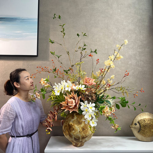 美拉德色系高档仿真花艺
