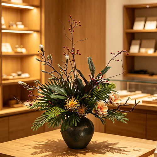 意式高级感餐桌仿真花束