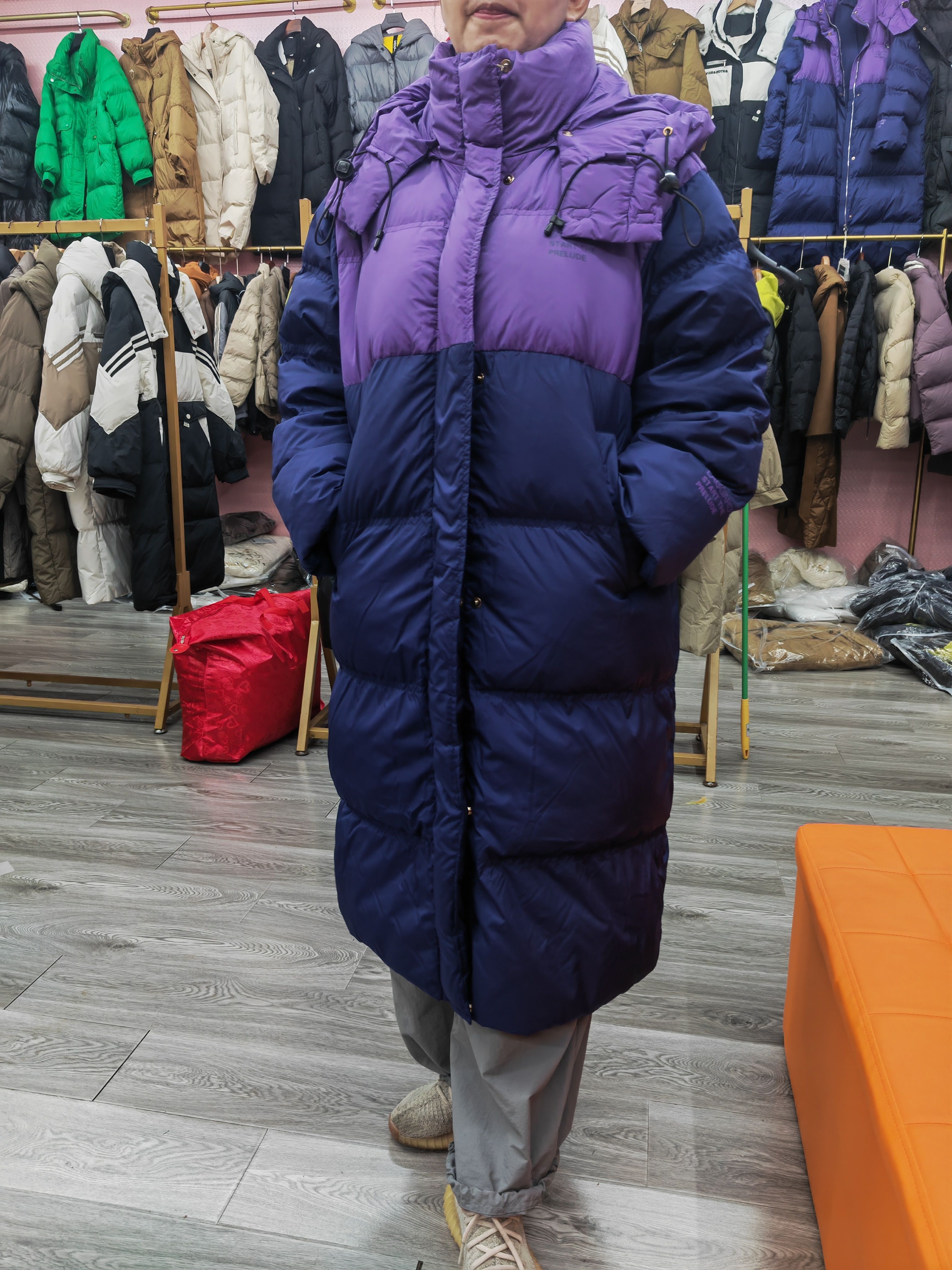 2025冬季新款女士中长款羽绒服女加厚90白鸭绒韩版宽松连帽外套潮