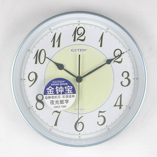 GUTEN金钟宝客厅现代高性价比实惠钟表卧室简约强夜光静音挂钟