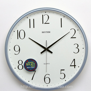 RHYTHM日本丽声钟表12英寸客厅家用墙钟现代简约静音挂钟CMG817