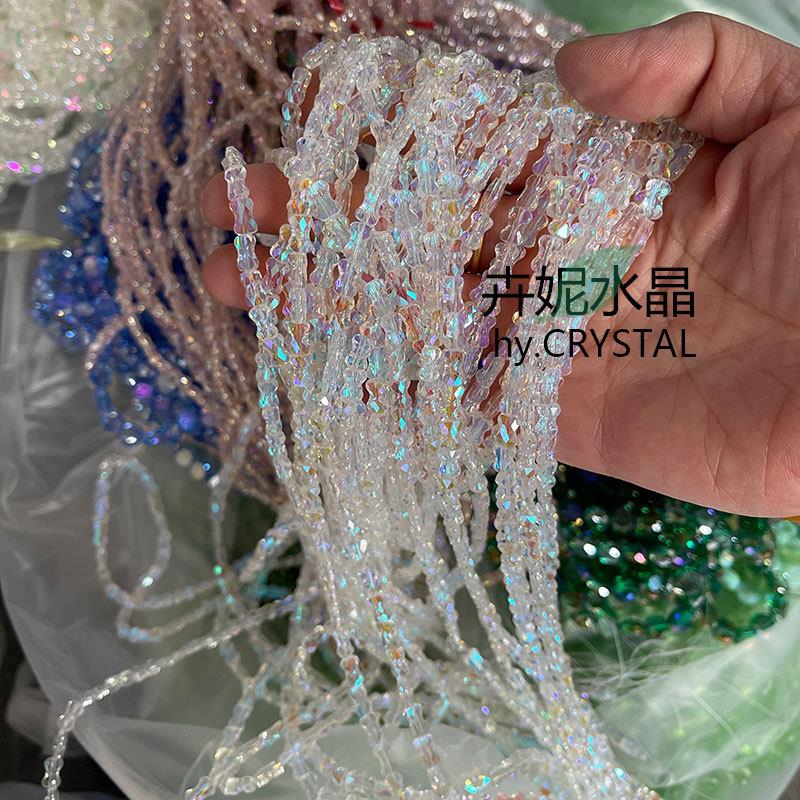 20254*7MM水晶竹节珠骨珠水晶DIY手链项链耳环发饰服饰头巾辅料配