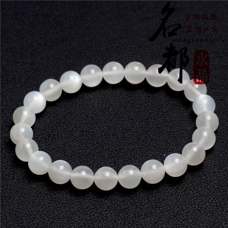 2025名都水晶 天然白月光石手链 白色月光石手串