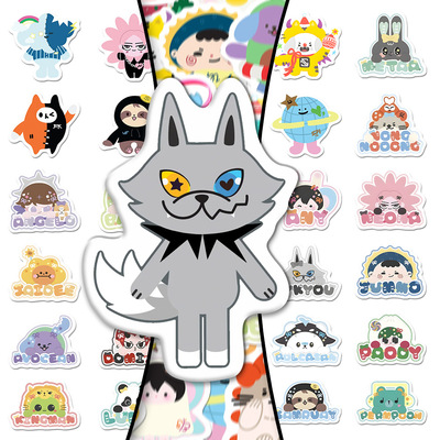 新款张GMM2贴画可爱卡通吉米海jimmysea娃娃彩绘涂鸦手账素材装饰