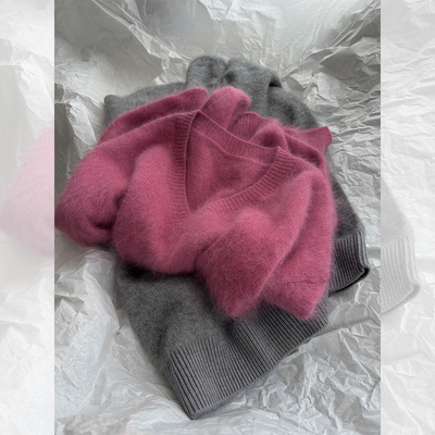 韩系v领马海毛衣内搭软糯针织衫