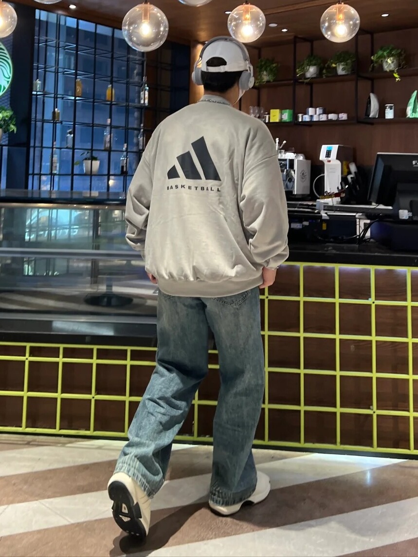 Adidas阿迪达斯卫衣男正品春季新款运动外套长袖宽松套头衫HD0350