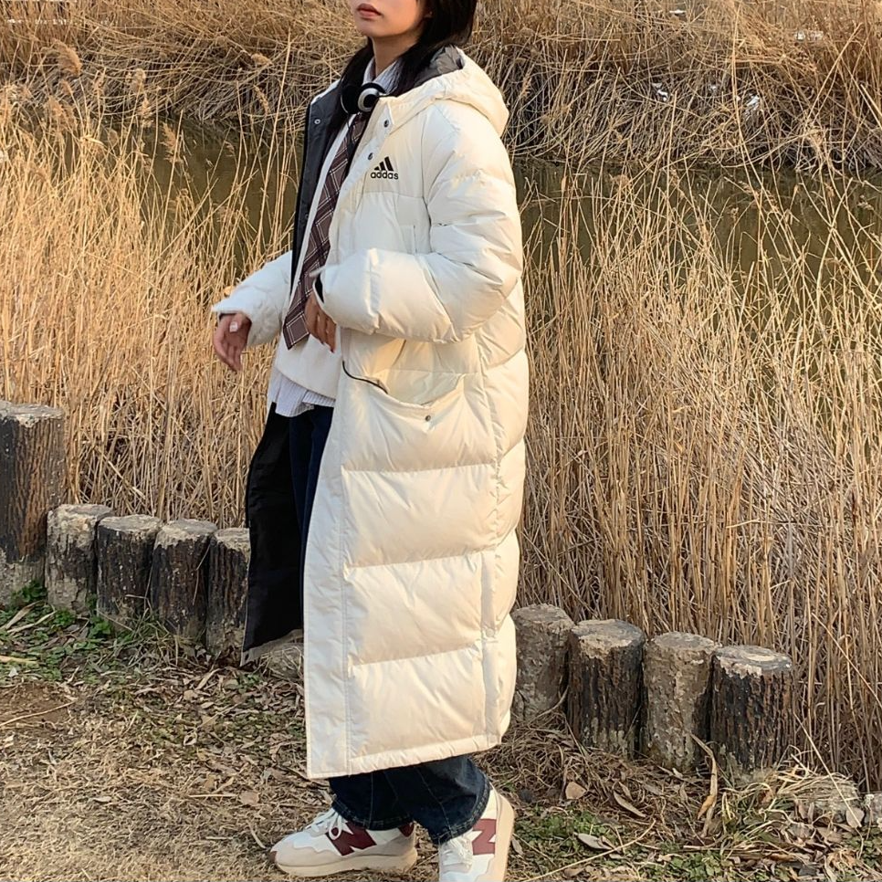Adidas中长款羽绒服冬季男女款