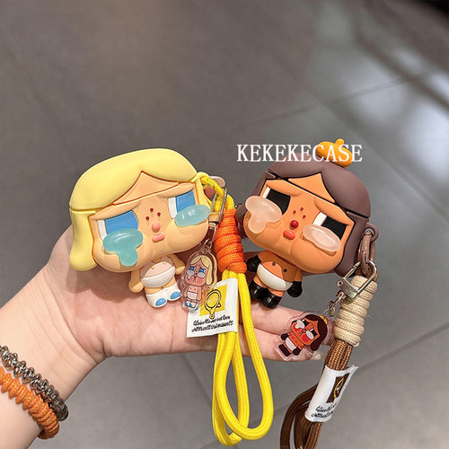 少女心可爱卡通水晶眼泪哭娃适用airpodspro3保护套苹果airpods4耳机保护壳airpods3无线蓝牙通用1/2代耳机盒