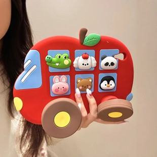 ins童趣苹果小车窗口小动物适用苹果ipad112025版iPadPro保护套新款iPadAir6/7硅胶保护壳平板11寸5/6代mini6