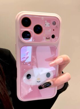 韩系ins滴胶粉嘟嘟卡通动漫人物适用iPhone17promax手机壳苹果15pro新款16大视窗13女14硬壳15创意防摔保护套