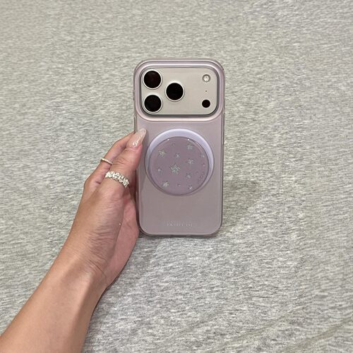 简约ins磨砂紫色闪粉星星磁吸支架适用iPhone17promax手机壳苹果15pro新款14双层13女款16高级感15防摔保护套