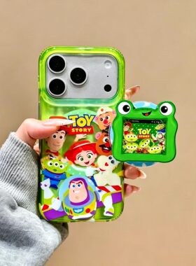 日韩卡通动漫TOY莉莉蛙摇摇乐磁吸支架适用iPhone17promax手机壳苹果15pro新款16双层13女14硬壳15防摔保护套