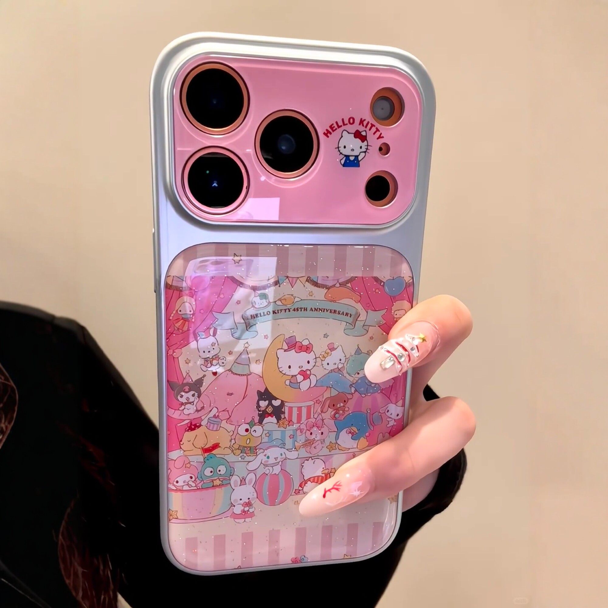 日韩ins滴胶卡通三丽鸥大家族电镀边框适用iPhone17pro