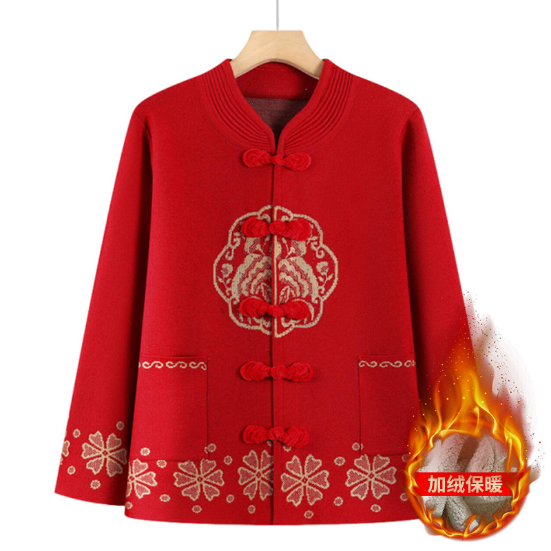 中老年秋装唐装外套女奶奶