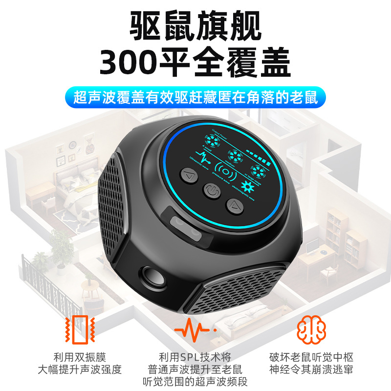 超声波驱鼠器 大功率驱蚊器驱虫器驱赶器 外贸工厂360度驱赶器。
