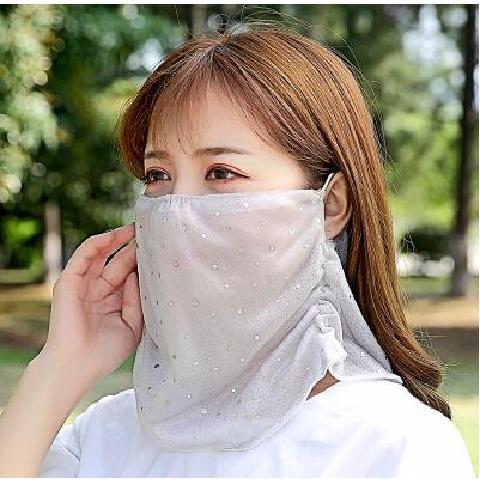 冰丝薄款防晒口罩女夏天骑行户外遮阳可爱防紫外线易呼吸护颈透气