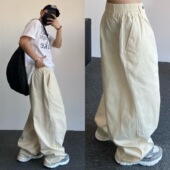 男女直筒宽松肥大休闲长裤 SMDSK 裤 复古纯色阔腿萝卜工装 EVDY美式