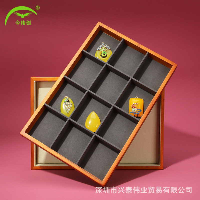 饰品展示架首饰道具盘实木制托盘陈列收纳珠宝展示盘地摊盘子吊坠
