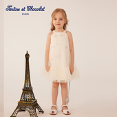 tartineetchocolat法国巧克力童装 连衣裙 女童网纱无袖 25夏季 新款