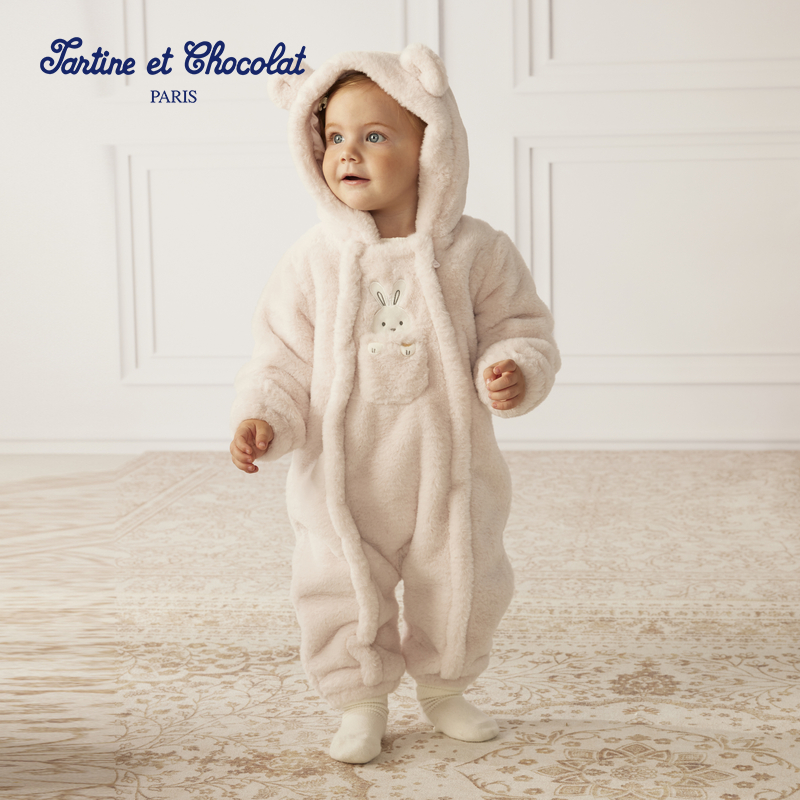tartineetchocolat法国巧克力童装秋冬新款婴童可爱室外连体衣