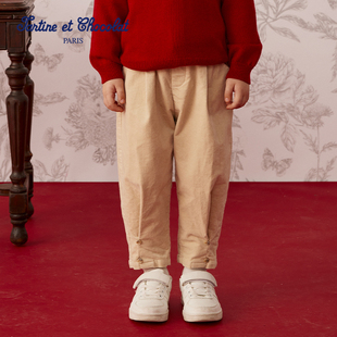 tartineetchocolat法国巧克力童装25春季新款男女童棉质时尚裤子